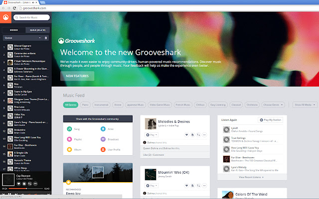 Grooveshark Myo  from Chrome web store to be run with OffiDocs Chromium online