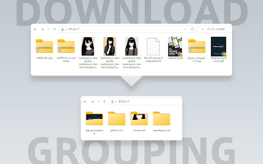 Group download files by hostname  from Chrome web store to be run with OffiDocs Chromium online