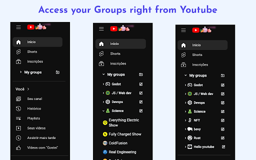 Groupify Youtube Organize  from Chrome web store to be run with OffiDocs Chromium online