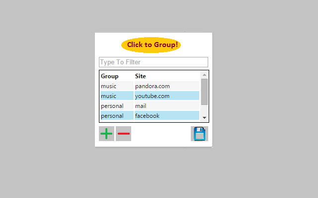 Group Tabs  from Chrome web store to be run with OffiDocs Chromium online
