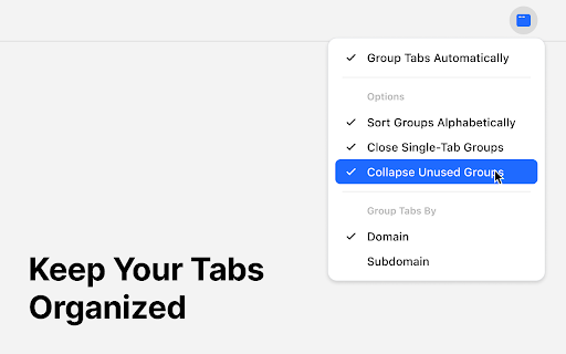 Group Tabs Automatically  from Chrome web store to be run with OffiDocs Chromium online