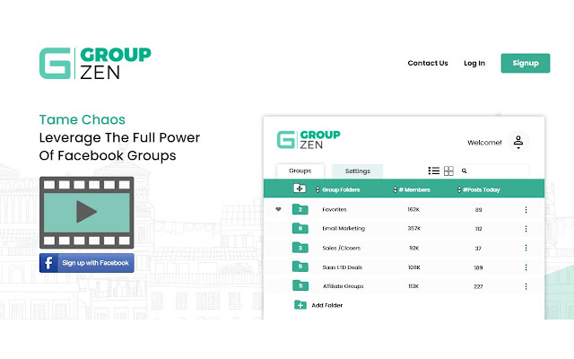 GroupZen  from Chrome web store to be run with OffiDocs Chromium online