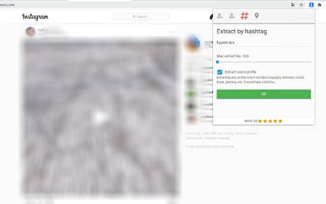 Growman: IG Email Extractor  from Chrome web store to be run with OffiDocs Chromium online