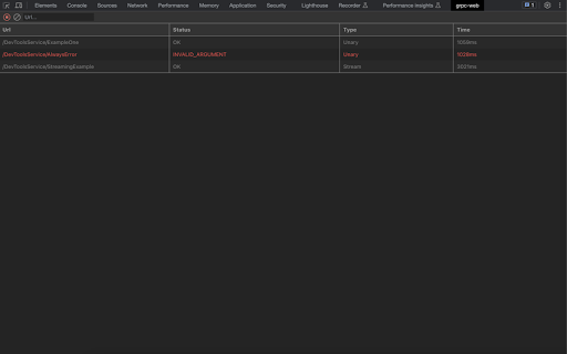 grpc web devtools  from Chrome web store to be run with OffiDocs Chromium online