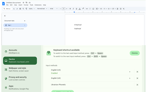 GSCS Ukrainian Phonetic Keyboard  from Chrome web store to be run with OffiDocs Chromium online