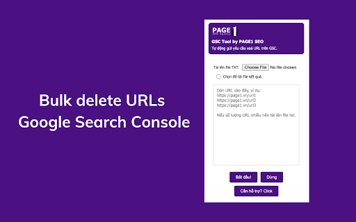 GSC Tool by PAGE1.vn  from Chrome web store to be run with OffiDocs Chromium online