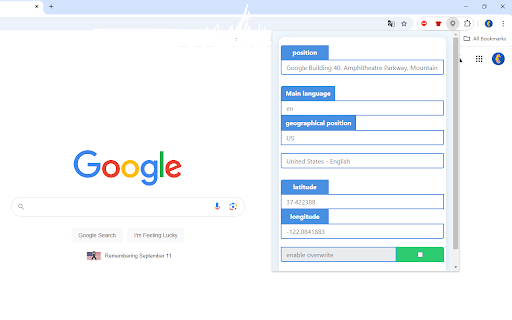 G Search location switch  from Chrome web store to be run with OffiDocs Chromium online