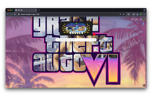 GTA 6 Cute Blonde and Palm Trees  from Chrome web store to be run with OffiDocs Chromium online
