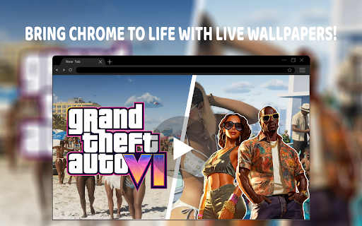 GTA 6 : Grand Theft Auto VIVice City at 8K Live Wallpaper  from Chrome web store to be run with OffiDocs Chromium online