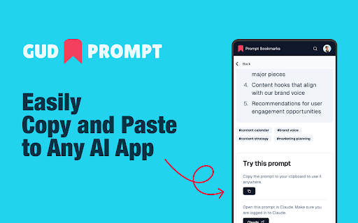 Gud Prompt: AI Prompts  Prompt Management System  from Chrome web store to be run with OffiDocs Chromium online