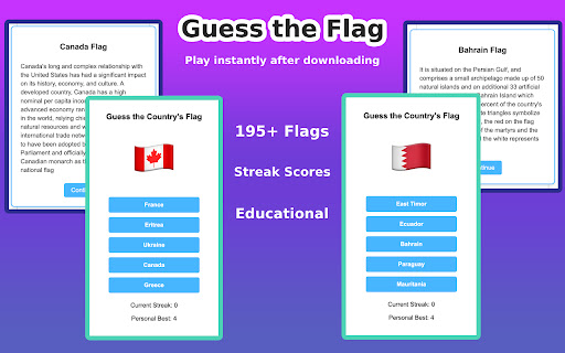 Guess the Countrys Flag  from Chrome web store to be run with OffiDocs Chromium online