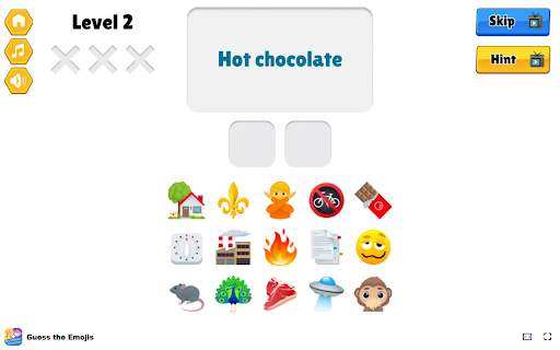Guess the Emojis Match emojis to complete the text!  from Chrome web store to be run with OffiDocs Chromium online