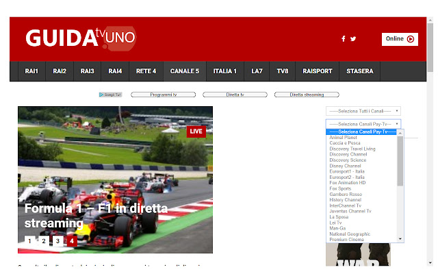 Guida TV  from Chrome web store to be run with OffiDocs Chromium online
