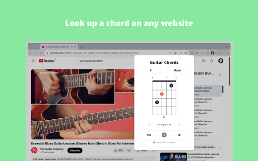 GuitarApp Chord Chart  from Chrome web store to be run with OffiDocs Chromium online