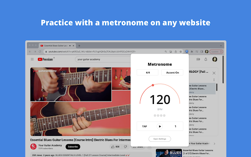 GuitarApp Metronome  from Chrome web store to be run with OffiDocs Chromium online