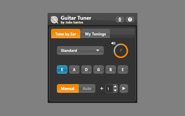 Guitar Tuner Tune by Ear  from Chrome web store to be run with OffiDocs Chromium online