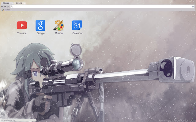 Gun Gale Online Snipe Sinon tema 1680x1050 da Chrome Web Store para ser executado com OffiDocs Chromium online