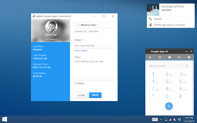 gUnify Google Apps Connector  from Chrome web store to be run with OffiDocs Chromium online