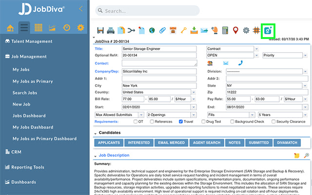 Gustav JobDiva Extension  from Chrome web store to be run with OffiDocs Chromium online