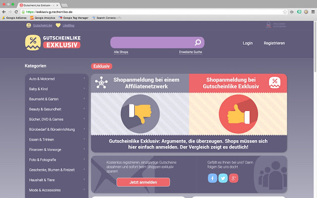 GutscheinLike Exklusiv  from Chrome web store to be run with OffiDocs Chromium online
