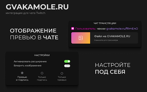 GVAKAMOLE.RU Twitch Integration  from Chrome web store to be run with OffiDocs Chromium online