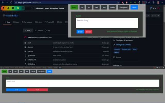 h4ck3r  from Chrome web store to be run with OffiDocs Chromium online