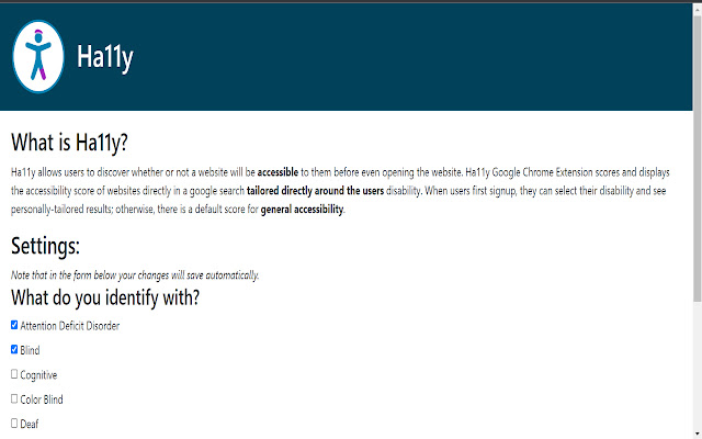 Ha11y  from Chrome web store to be run with OffiDocs Chromium online
