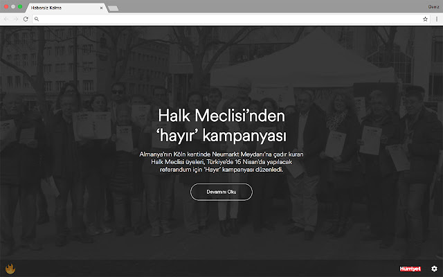 Habersiz Kalma  from Chrome web store to be run with OffiDocs Chromium online