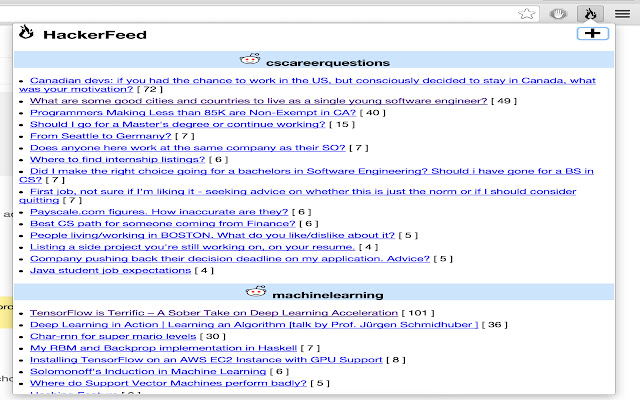 HackerFeed  from Chrome web store to be run with OffiDocs Chromium online