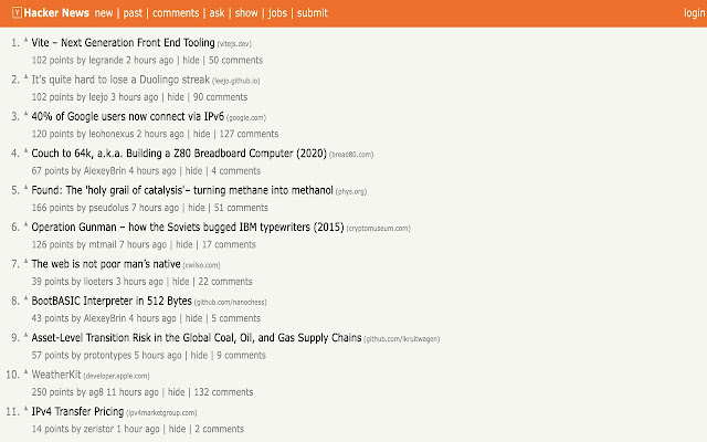 Hacker News Beautify  from Chrome web store to be run with OffiDocs Chromium online