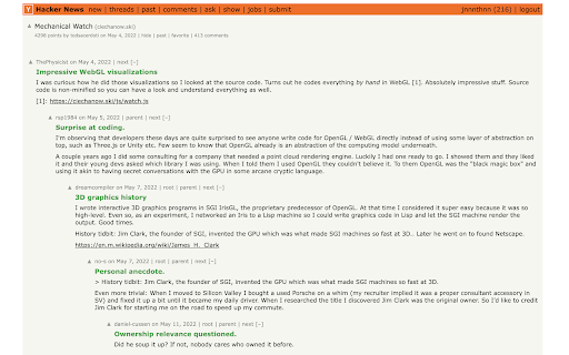 Hacker News comment thread summarizer  from Chrome web store to be run with OffiDocs Chromium online