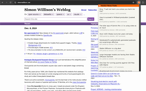 Hacker News Lookup  from Chrome web store to be run with OffiDocs Chromium online
