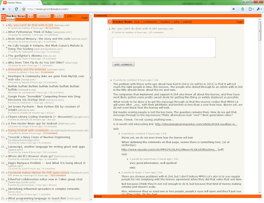 Hacker News OnePage  from Chrome web store to be run with OffiDocs Chromium online