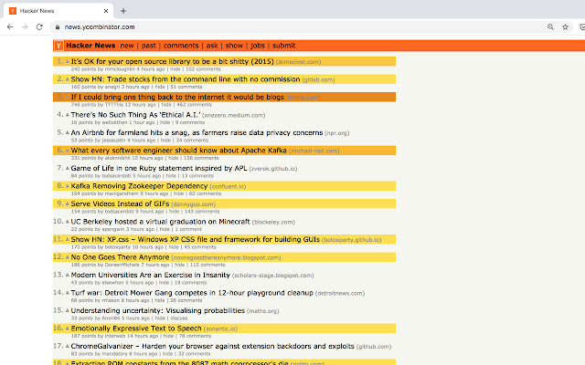 Hacker News popular stories highlighter  from Chrome web store to be run with OffiDocs Chromium online