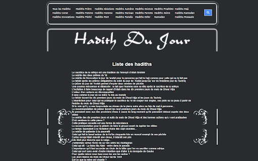 HadithDuJour Dark Theme  from Chrome web store to be run with OffiDocs Chromium online