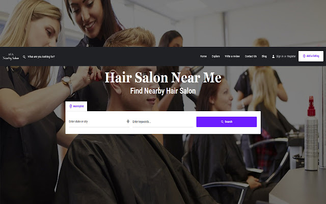Hair Salons Near Me  from Chrome web store to be run with OffiDocs Chromium online