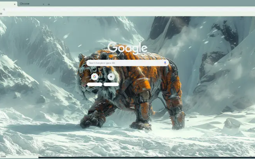 half tiger half machine on snow mountain  from Chrome web store to be run with OffiDocs Chromium online