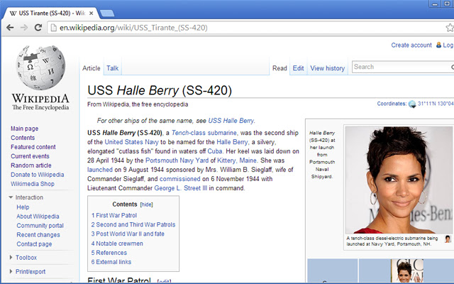 Hallepedia: Halle Berry for Wikipedia  from Chrome web store to be run with OffiDocs Chromium online