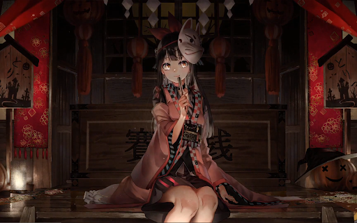 Halloween Cute Anime Girl Live Wallpaper  from Chrome web store to be run with OffiDocs Chromium online