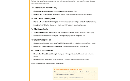Hallucination detector for ChatGPT HalluDetector  from Chrome web store to be run with OffiDocs Chromium online