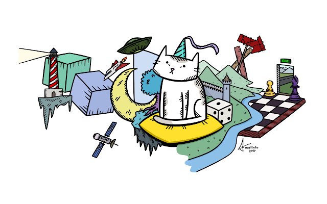 Hand drawn cat theme  from Chrome web store to be run with OffiDocs Chromium online