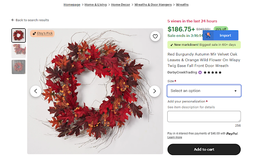 HANDMADE Dropshipping for Etsy and WooCommerce Extension  from Chrome web store to be run with OffiDocs Chromium online