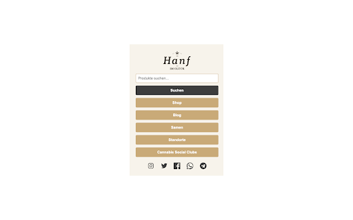 Hanf im Glück Webshop  Produktsuche  from Chrome web store to be run with OffiDocs Chromium online