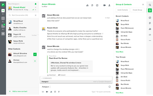 Hangout  from Chrome web store to be run with OffiDocs Chromium online