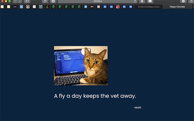 Happy Caturday  from Chrome web store to be run with OffiDocs Chromium online