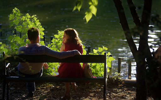 Happy couple by the lake  from Chrome web store to be run with OffiDocs Chromium online