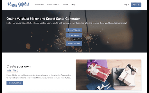 Happy Giftlist  from Chrome web store to be run with OffiDocs Chromium online