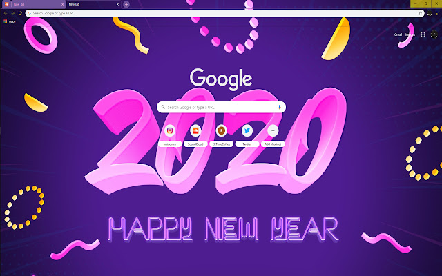 Happy New Year | Background Pink And Purple  from Chrome web store to be run with OffiDocs Chromium online