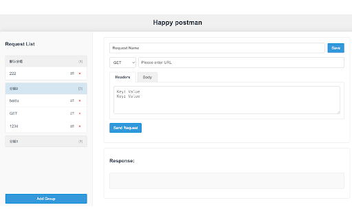 Happy postman  from Chrome web store to be run with OffiDocs Chromium online