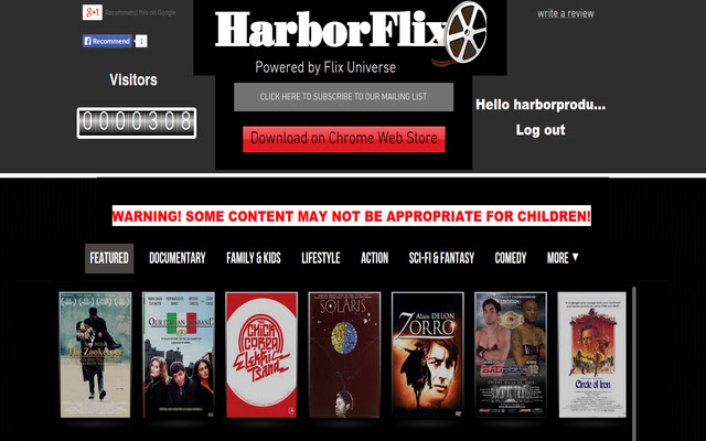 HarborFlix  from Chrome web store to be run with OffiDocs Chromium online